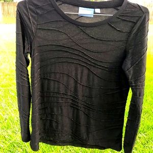 Black long tee with gold flecks XS